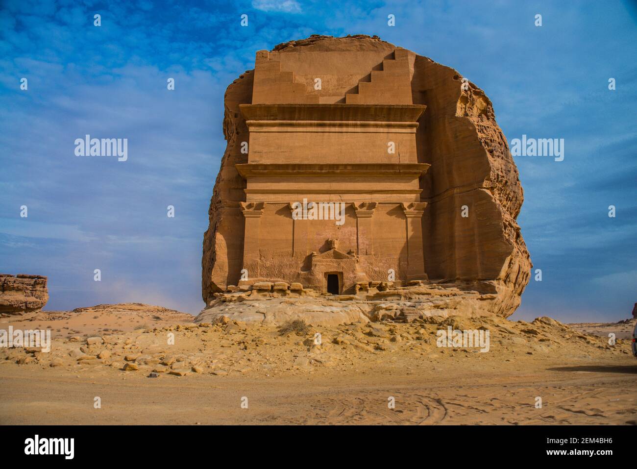 Mada'in Saleh, auch 'Al-Hijr' oder 'Hegra' genannt, ist eine archäologische Stätte im Sektor von Al-`Ula in der Region Al Madinah, dem Hejaz, Saudi Stockfoto